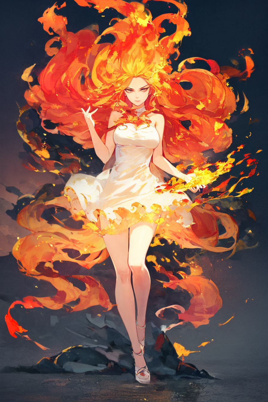 00979-364746327-masterpiece, best quality, _1girl, solo.full body, flame_hair,dress,long hair,.png